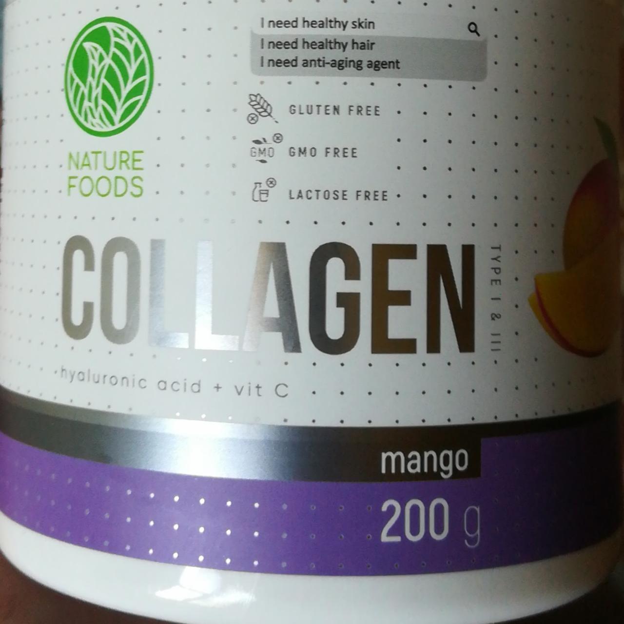 Фото - смесь сухая для приготовления напиток collagen со вкусом манго Naturefoods