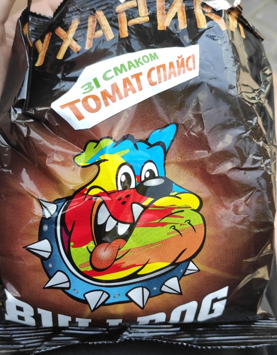 Фото - сухарики острый томат спайси Bulldog