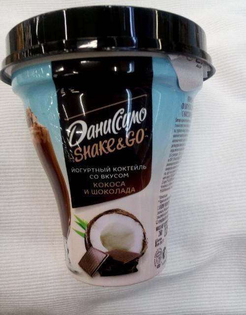 Фото - Йогуртный коктейль 'Даниссимо' Shake&go кокос и шоколад.