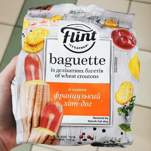Фото - Сухарики пшеничные Французский хот-дог Flint Baguette