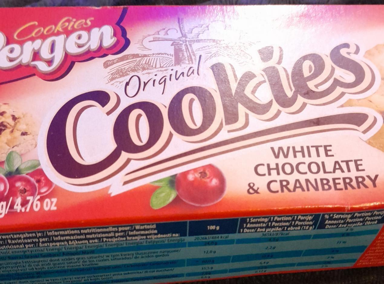 Фото - Печенье белый шоколад и клюква White Chocolate Cranberry Original Cookies Bergen