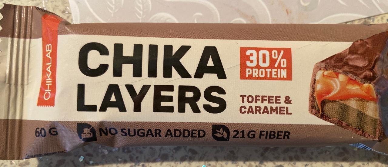 Фото - Протеиновый батончик Chika Layers toffee&caramel Ириска и карамель Chikabar