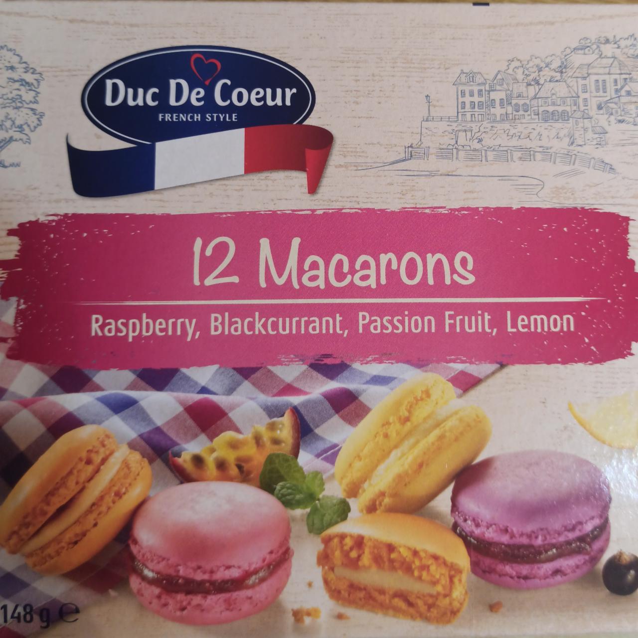 Фото - Макарун с ягодной и фруктовой начинкой Raspberry, Blackcurrant, Passion fruit, Lemon Duc De Coeur