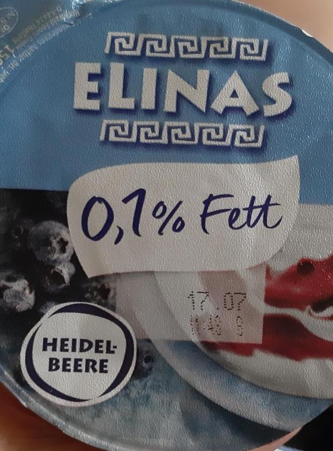 Фото - 0,1% йогурт черника Elinas