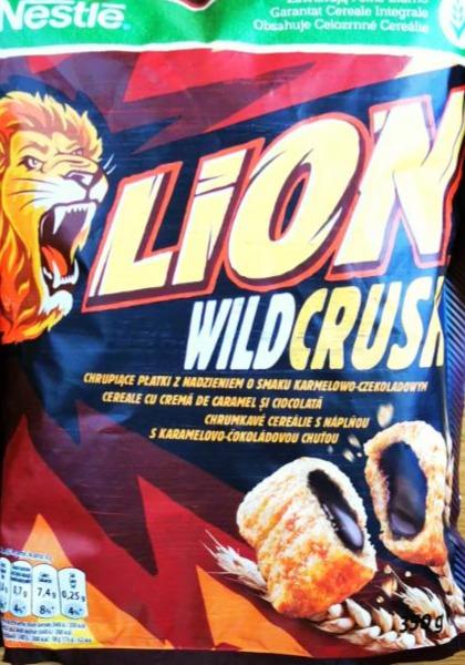 Фото - Сухой завтрак злаковые подушечки с наполнителем шоколад wild crush Lion