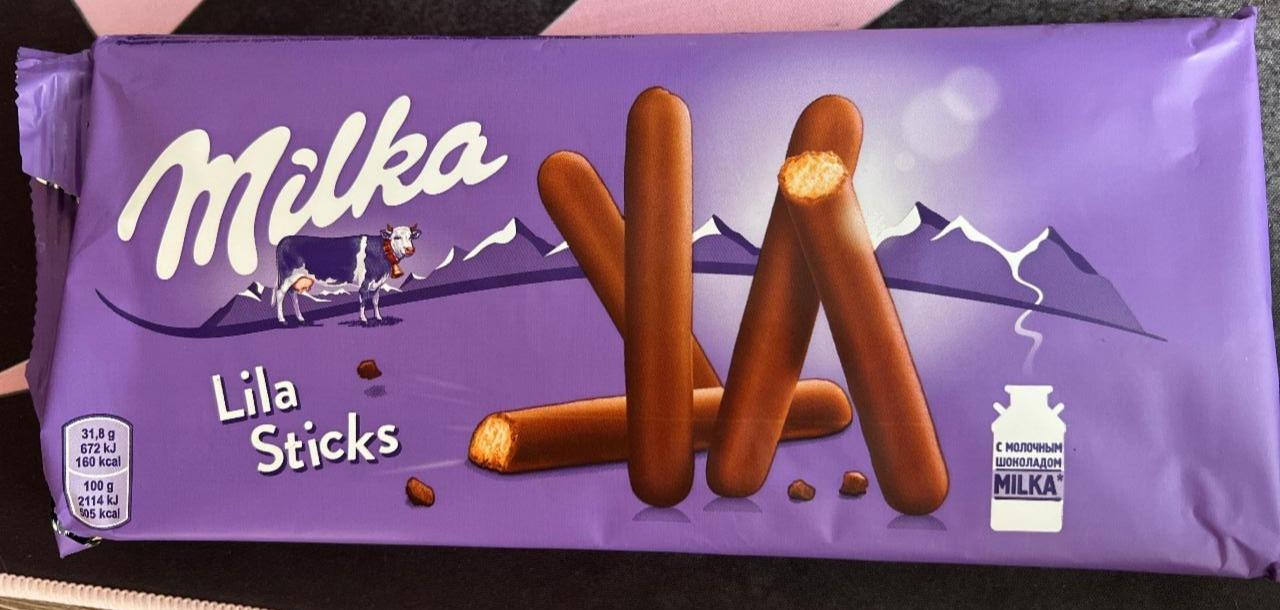Фото - Печенье палочки в шоколаде Lila Sticks Milka