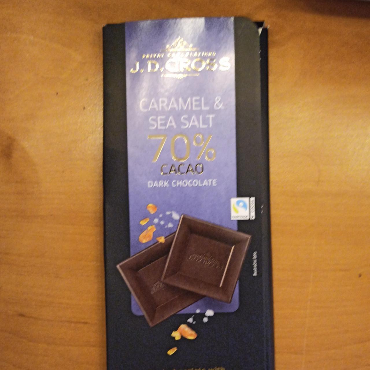Фото - Шоколад темный карамель и морская соль Dark Chocolate 70% cacao Caramel&Sea Salt J. D. Gross