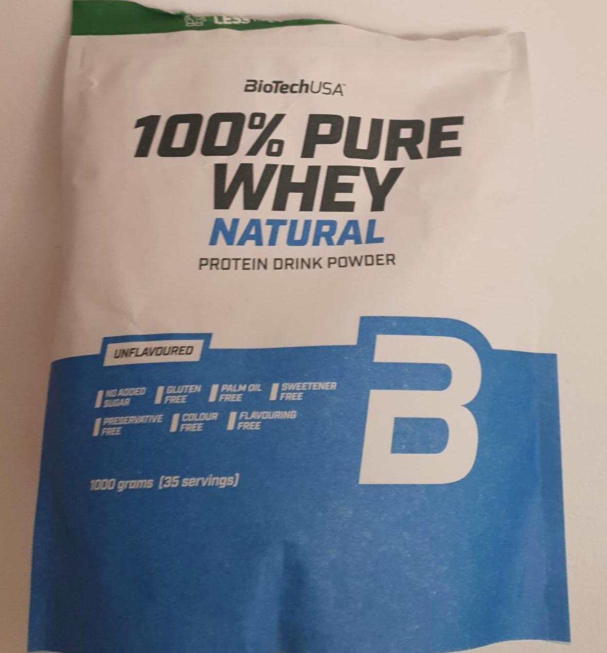 Фото - 100% Pure Whey Natural Protein Drink Powder BioTechUSA