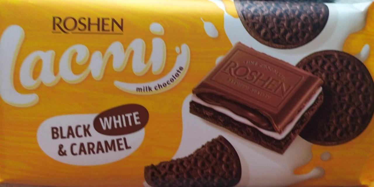 Фото - Шоколад молочный Lacmi черный и белый карамель Рошен Roshen