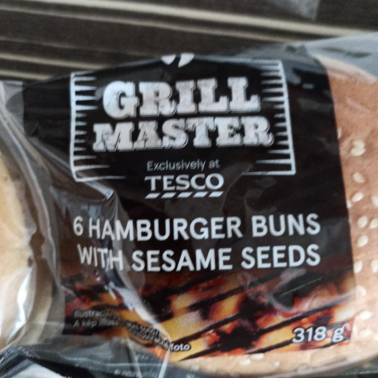 Фото - Hamburger buns with sesame seeds Grill master Tesco