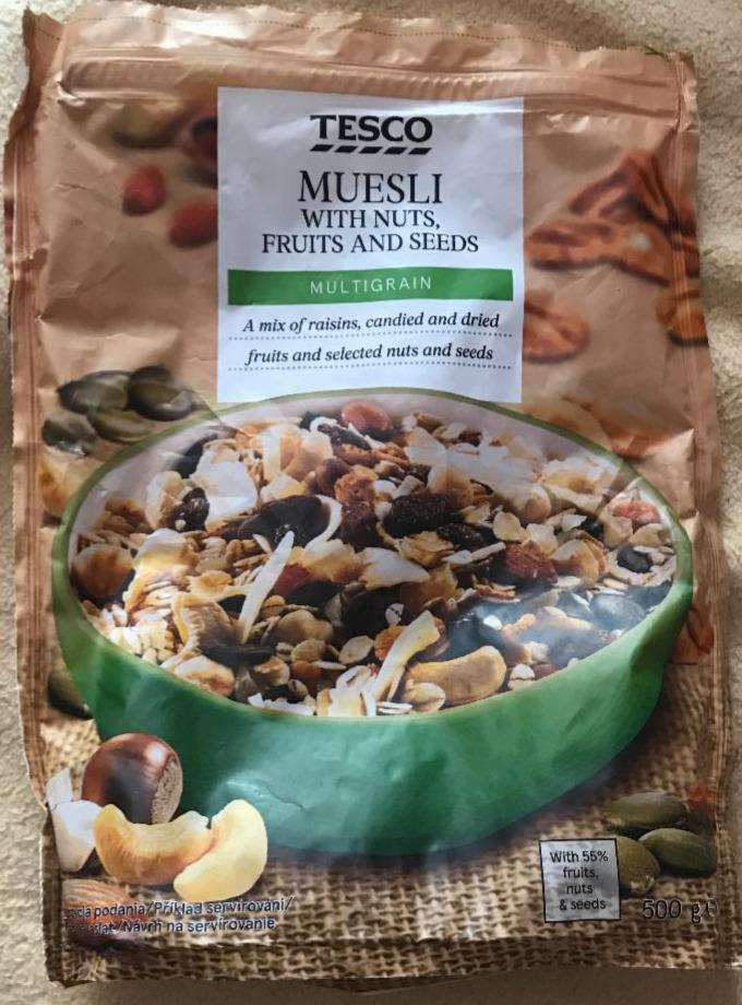 Фото - Muesli with nuts, fruits and seeds Tesco