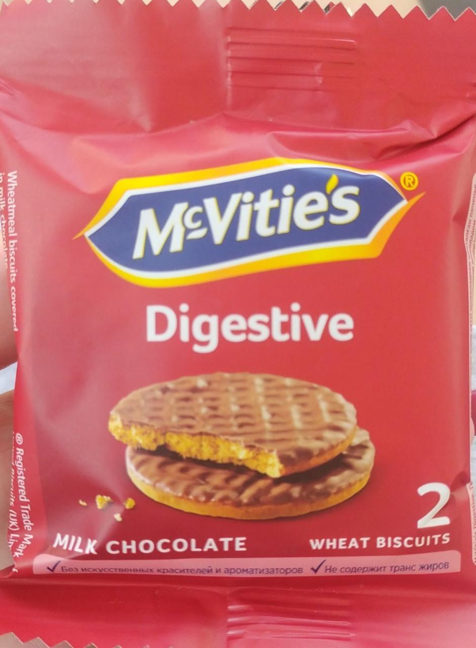 Фото - Печенье из цельнозерновых злаков покрытое молочным шоколадом Digestives to go McVitie