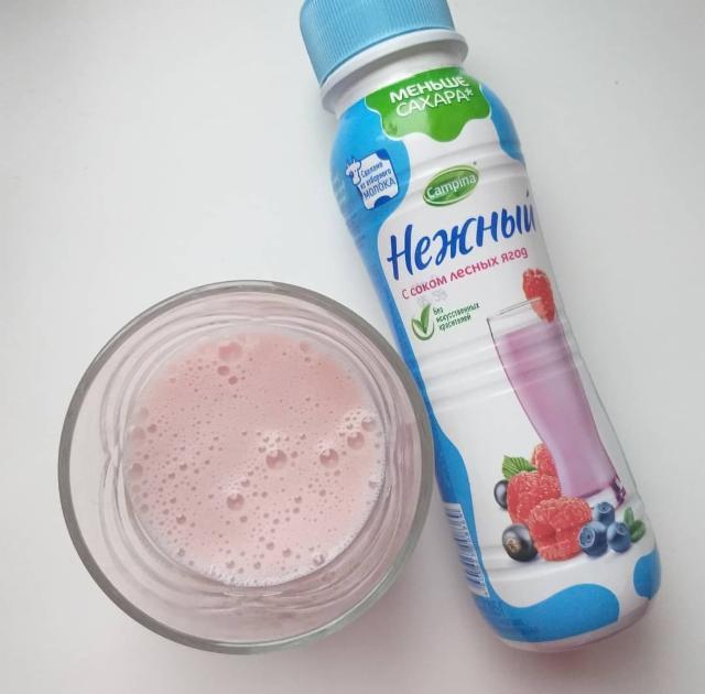Фото - напиток йогурт легкий с соком лесных ягод 1% Нежный Campina