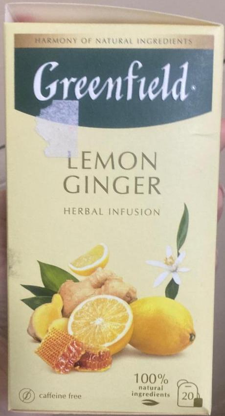 Фото - Чайный напиток Lemon Ginger с аром лимона и меда Greenfield
