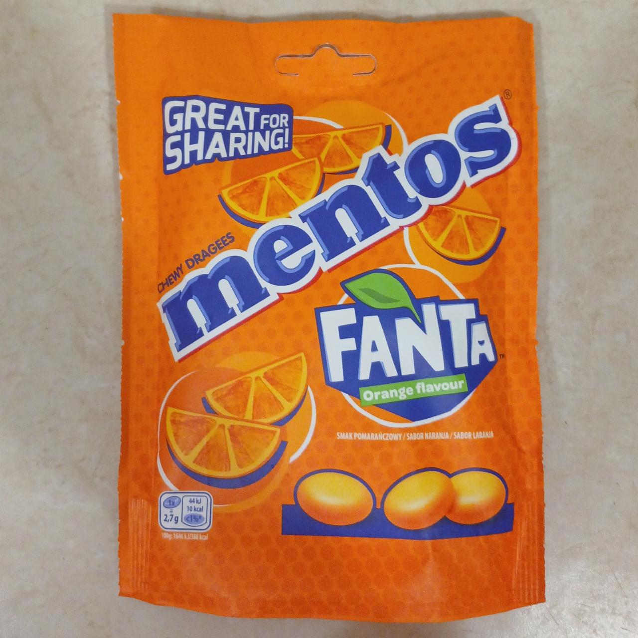 Фото - жевательные драже со вкусом апельсиновой фанты Mentos