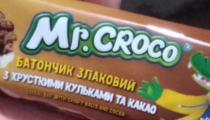 Фото - Батончик злаковый с хрустящими шариками и какао Mr.Croco