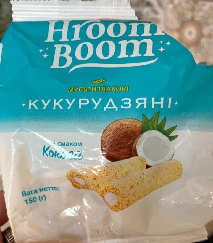 Фото - Трубочки кукурузные мультизлаковые со вкусом кокоса Hroom Boom