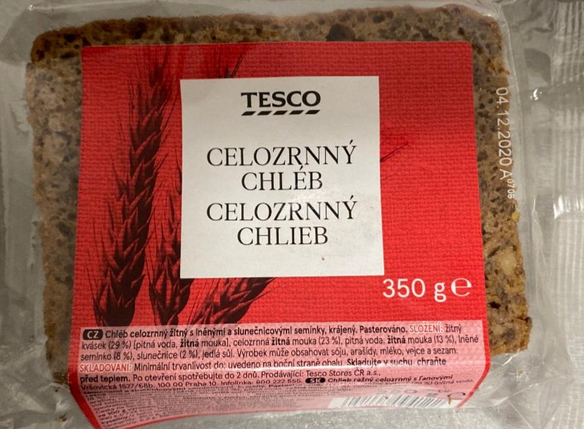 Фото - цельнозерновой хлеб ржаный с льняными и подсолнечными семечками Tesco
