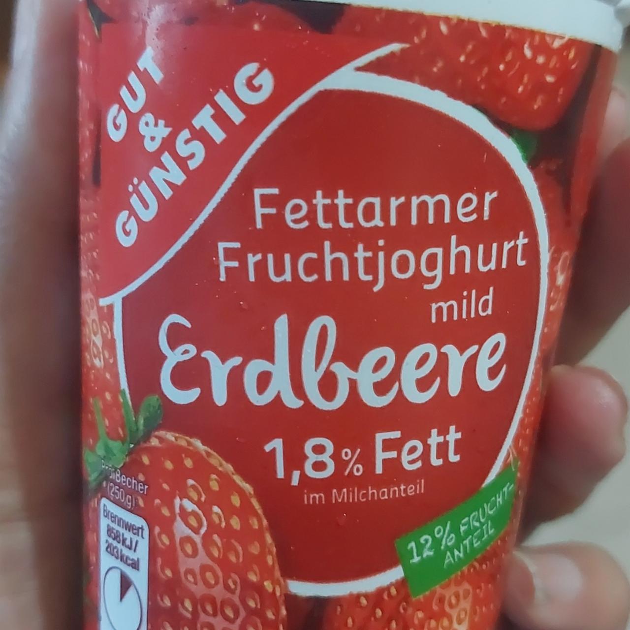 Фото - клубнчный йогурт 1.8% Fett Gut&Günstig