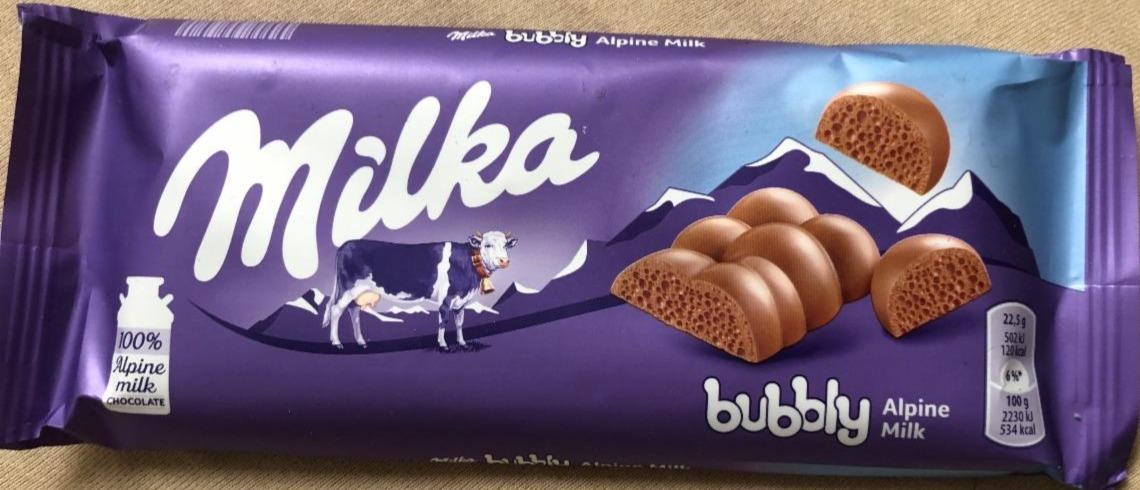 Фото - шоколад молочный пористый white bubbly chocolate Бабл Milka Милка