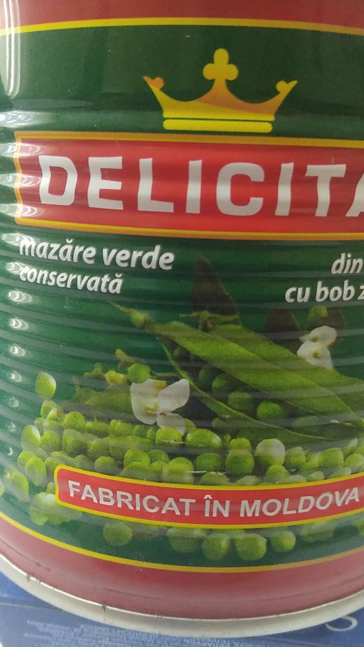 Фото - Горошек зелёный консервированный Delicata