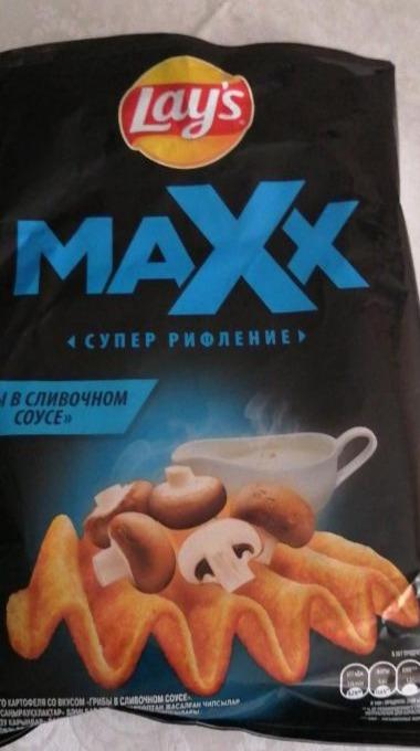 Фото - чипсы супер рифление грибы в сливочном соусе Lays maxx