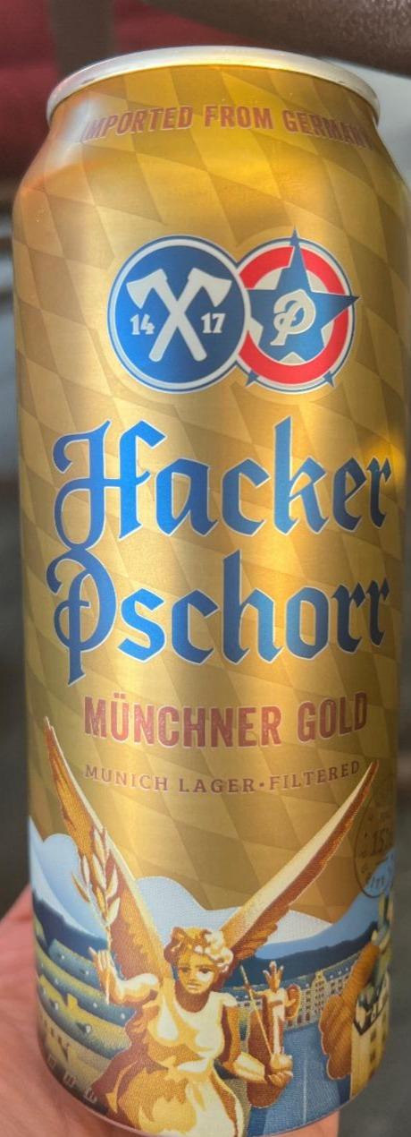 Фото - Пиво светлое фильтрованное 5.5% Munich Gold Hacker-Pschorr