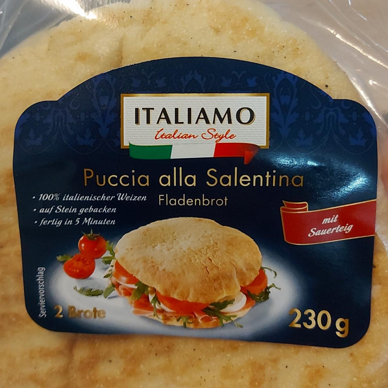 хлебобулочное изделие Puccia alla Salentina Italiamo - калорийность,  пищевая ценность ⋙