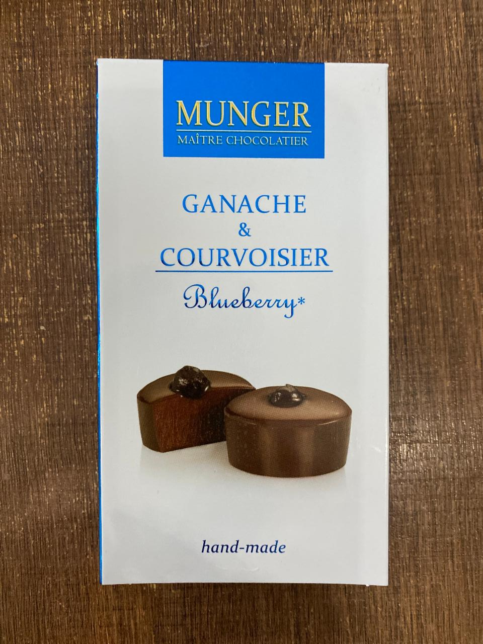 Фото - ганаш с коньяком и черникой D.Munger maitre Chocolatier