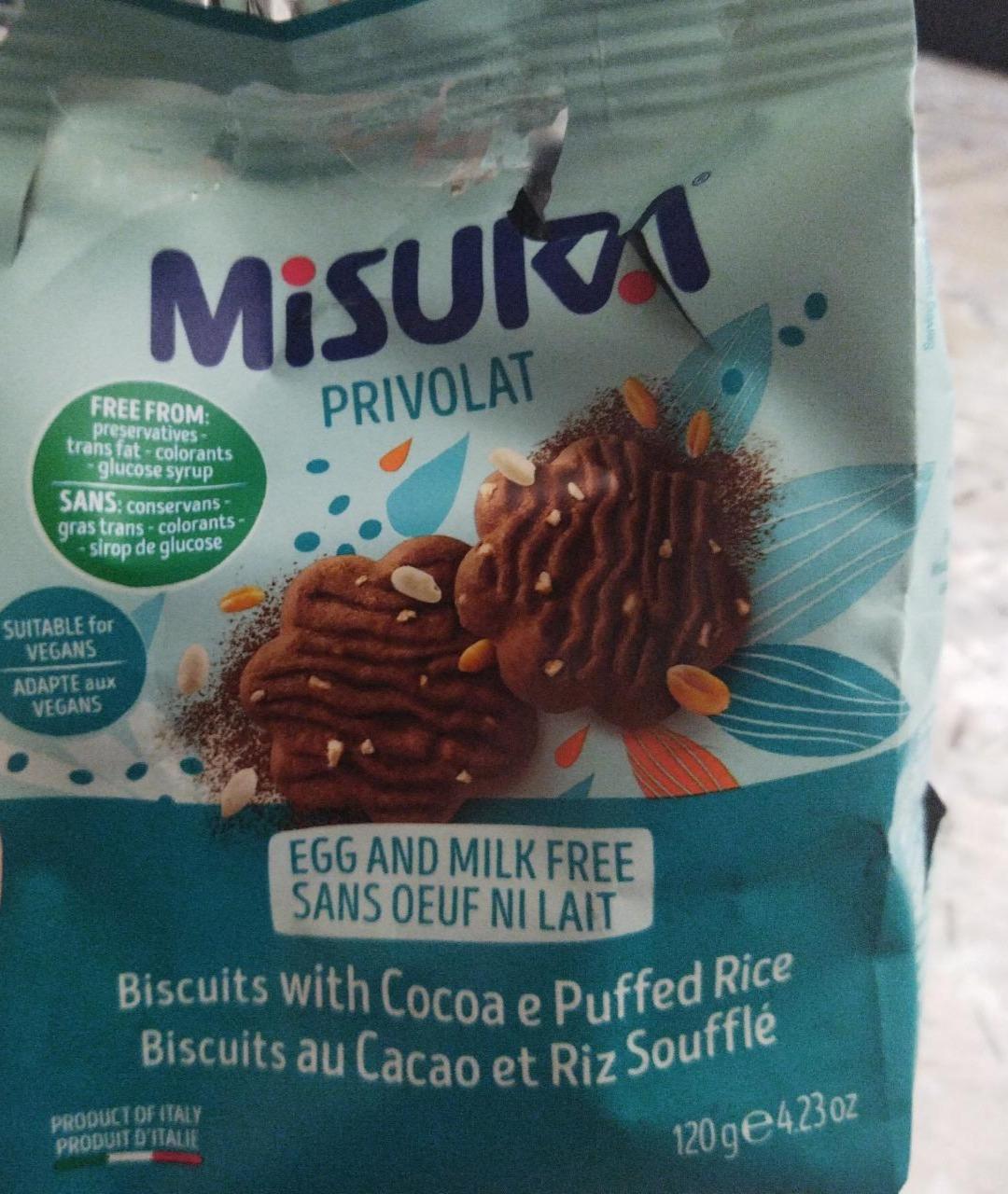 Фото - Печенье с какао и воздушным рисом Privolat Misura