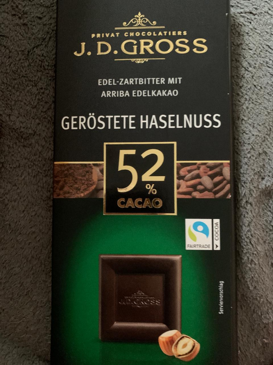Фото - 52 % шоколад с фундуком J.D Gross