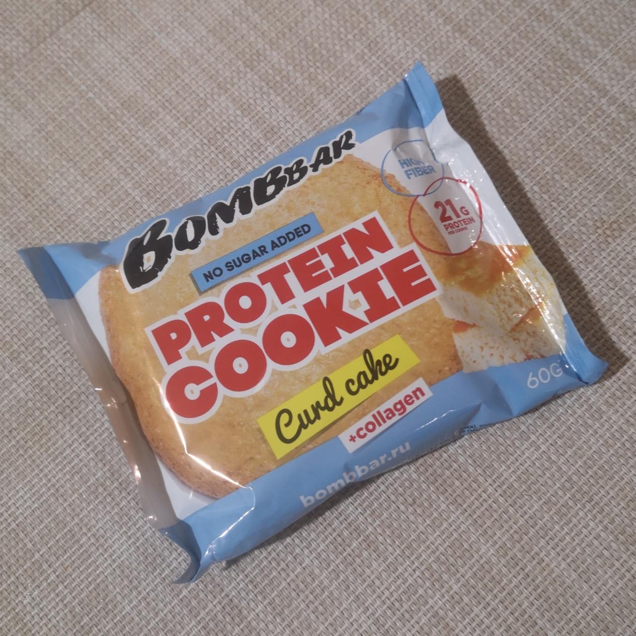 Фото - Печенье протеиновое творожный кекс Protein Cookie Curd Cake+Collagen BombBar