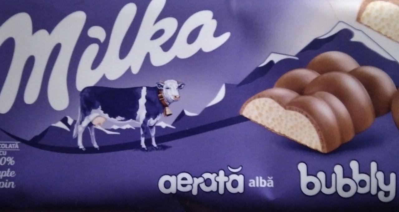 Фото - Шоколад молочный Мілка Alba Aerata Bubbly White Milka