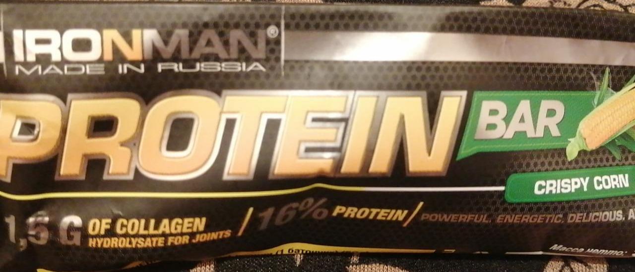 Фото - Батончик протеиновый Protein Bar Хрустящая кукуруза IronMan