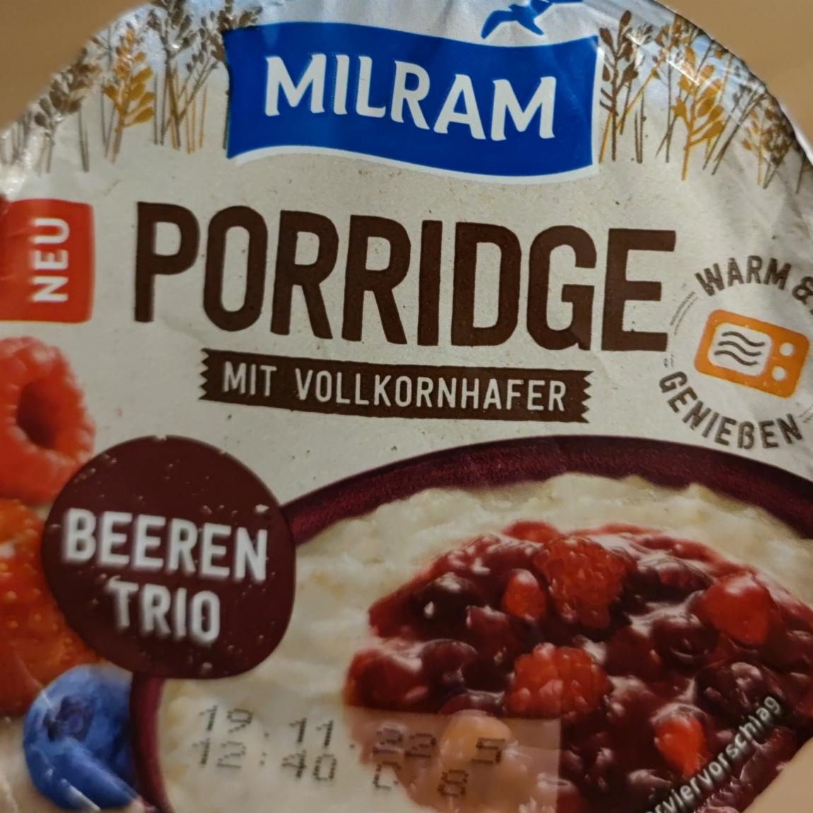 Фото - Porridge mit Vollkornhafer Beeren Trio Milram