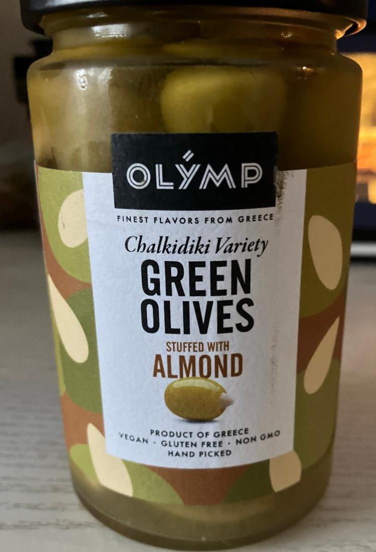 Фото - Оливки с миндалем Chalkidiki Variety Green Olives stuffed with Almond Olymp