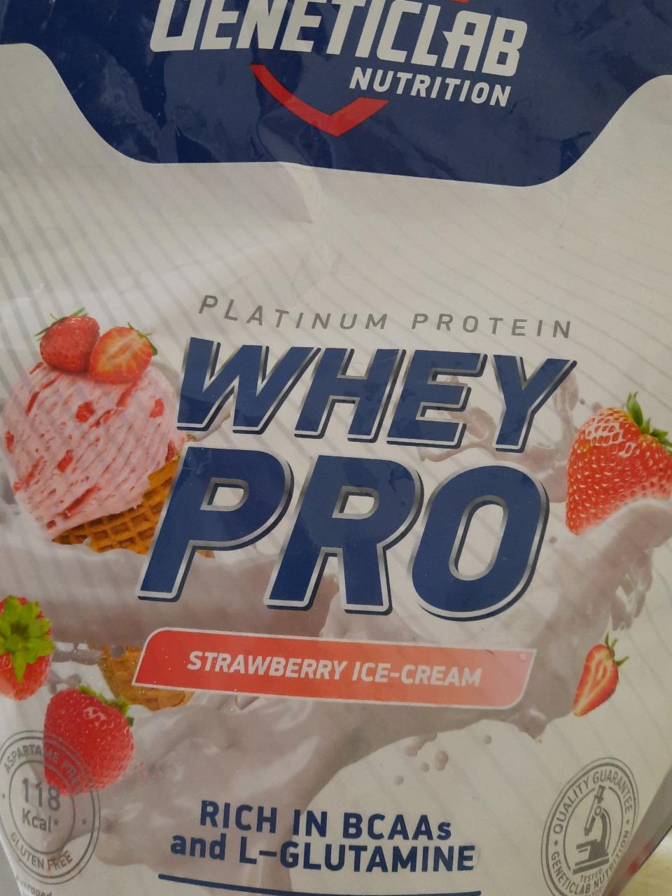 Фото - Platinum protein WHEY PRO со вкусом клубника со сливками.