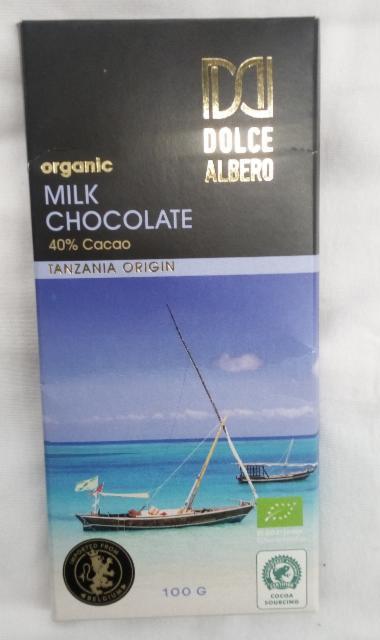 Фото - Milk шоколад Dolce Albero 40% какао Tanzana