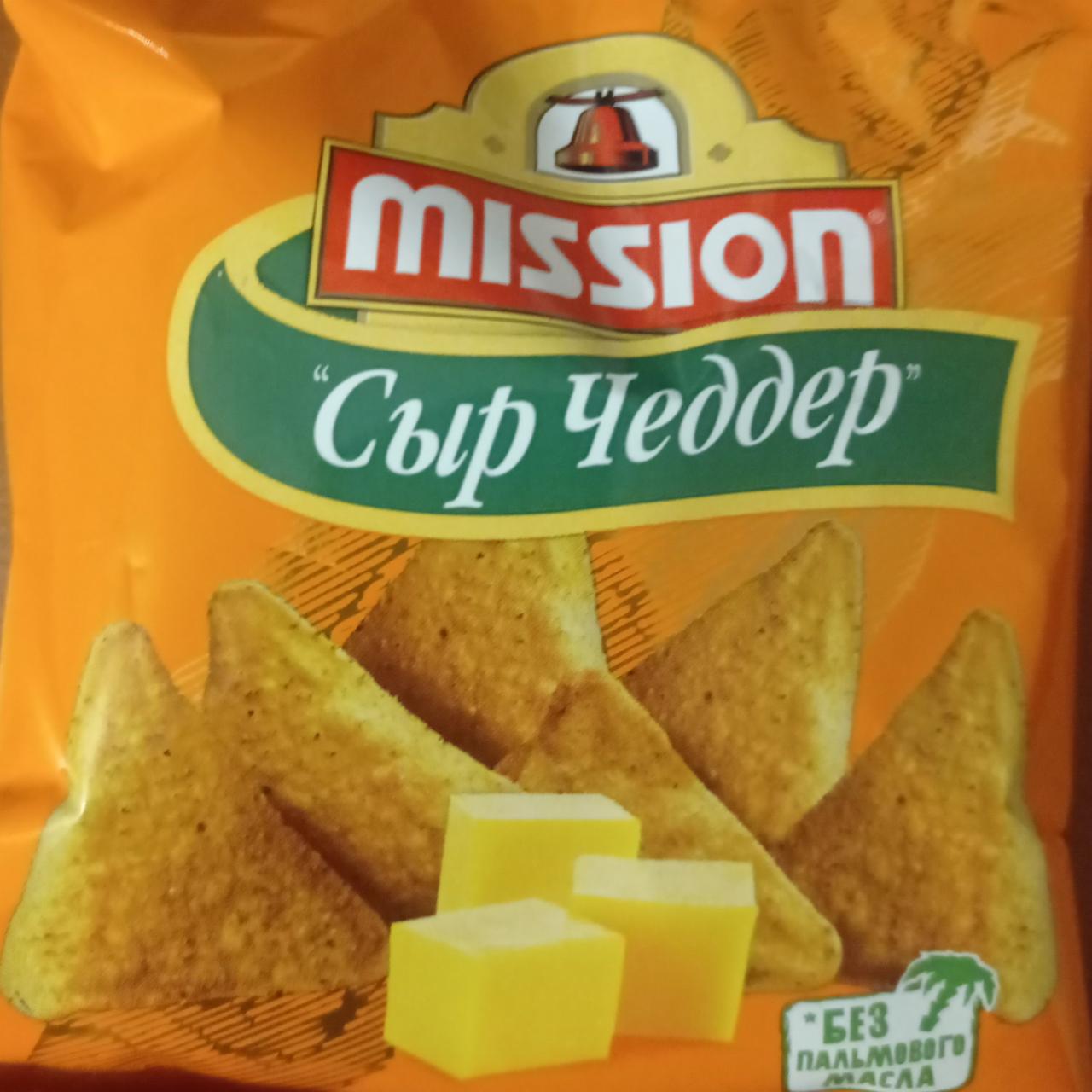 Фото - Чипсы кукурузные Миссион сыр Чеддер Mission