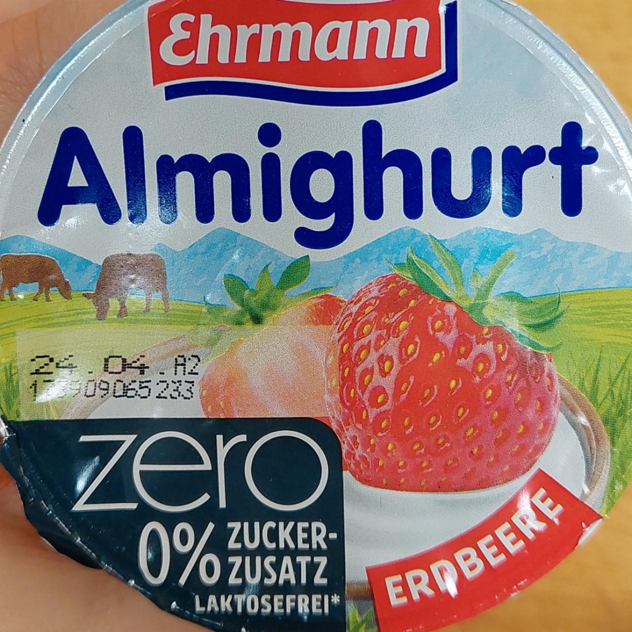 Фото - Йогурт клубника без сахара Almighurt ZERO Erdbeer Ehrmann