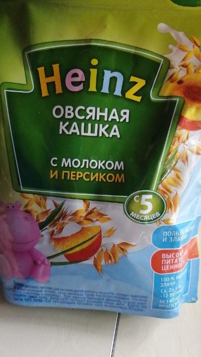 Фото - Каша овсяная с молоком и персиком сухая Heinz