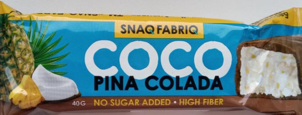 Фото - Кокосовый батончик без сахара в шоколаде Pina colada Snaq Fabriq