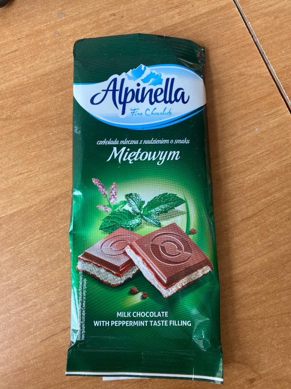 Фото - Шоколад молочный с начинкой со вкусом мяты Alpinella