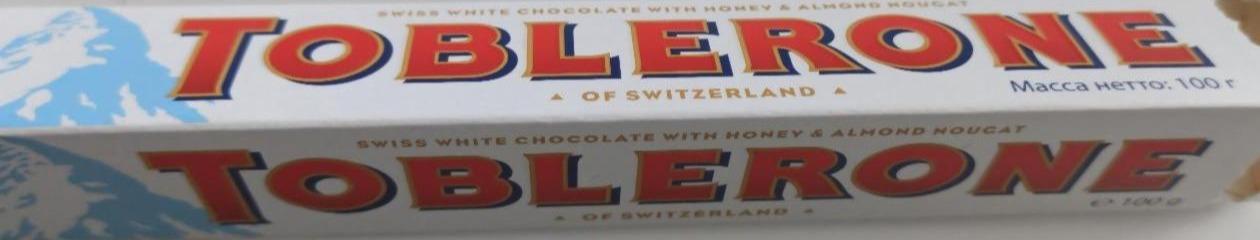 Фото - белый шоколад швейцарский с медовой нугой и миндалем Toblerone
