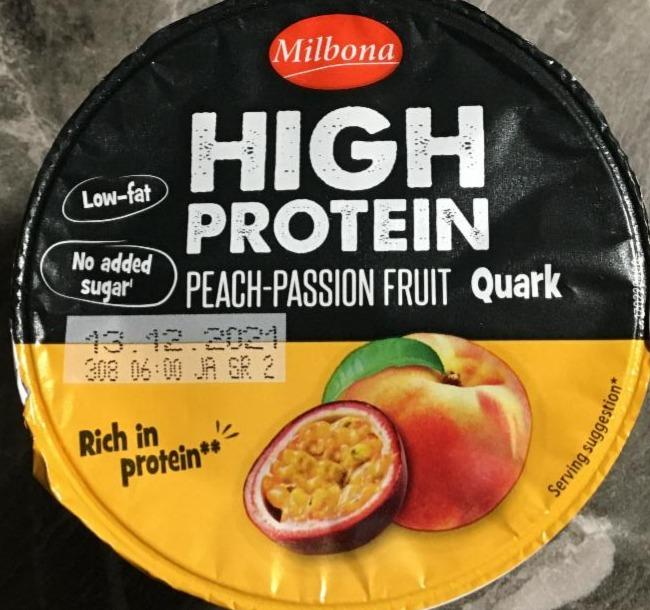 Фото - протеиновый йогурт маракуйя персик Milbona