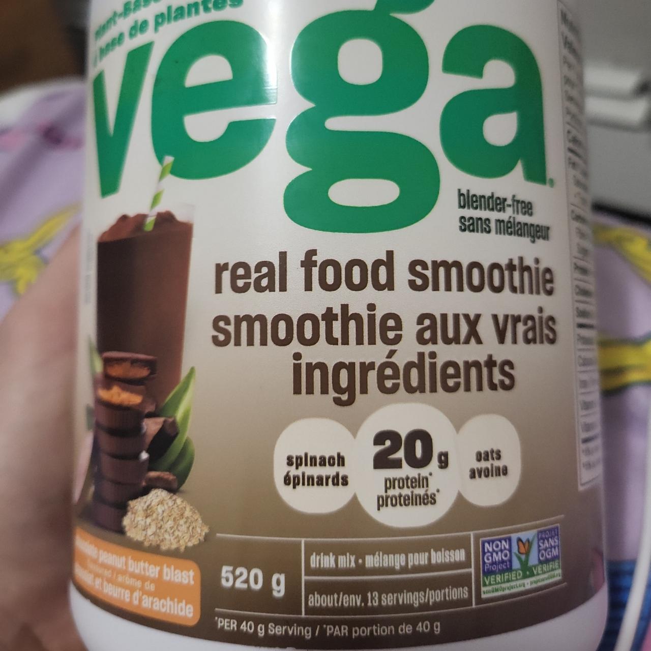 Фото - Шоколадный смузи с арахисовой пастой real food smoothie chocolate peanut butter Vega