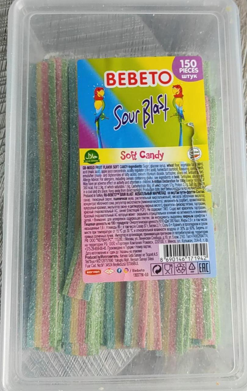 Фото - Кислый мармелад Sour blast soft candy Bebeto