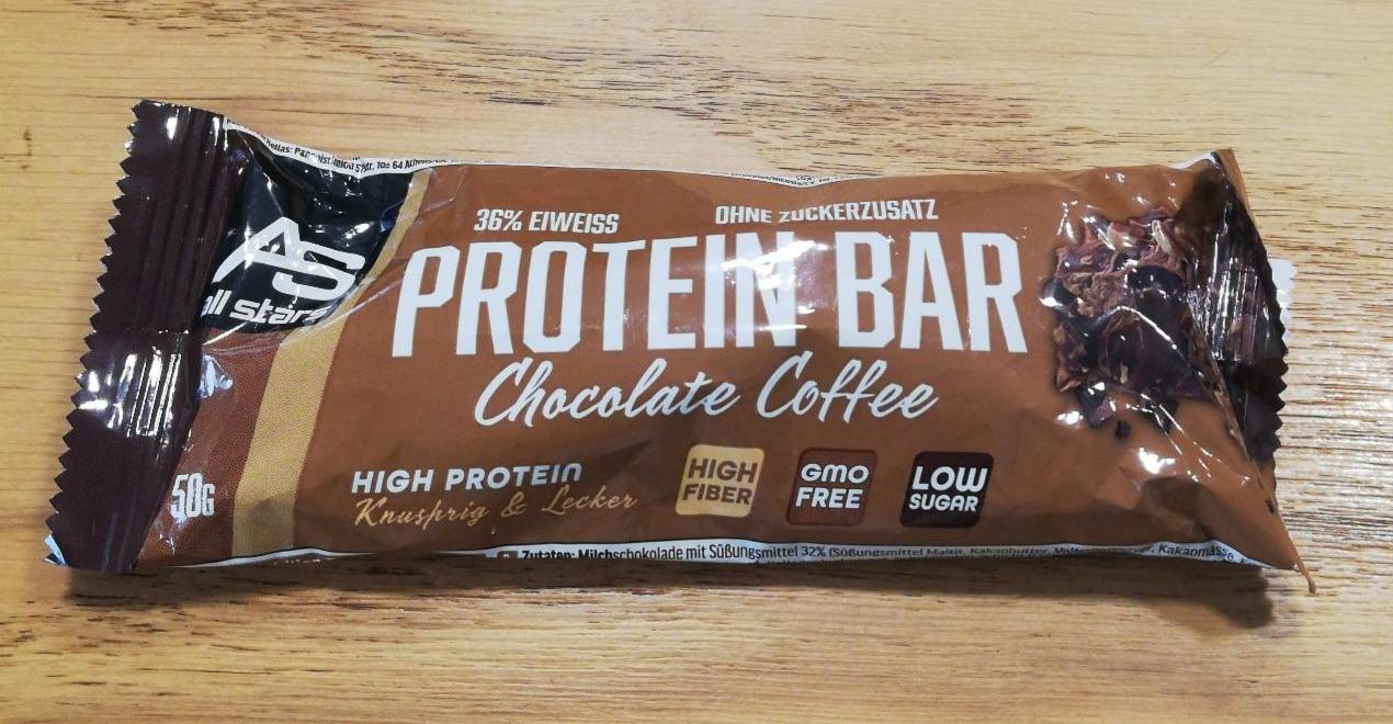 Фото - Батончик протеиновый 36% со вкусом шоколад-кофе Chocolate Coffee Protein Bar All Stars