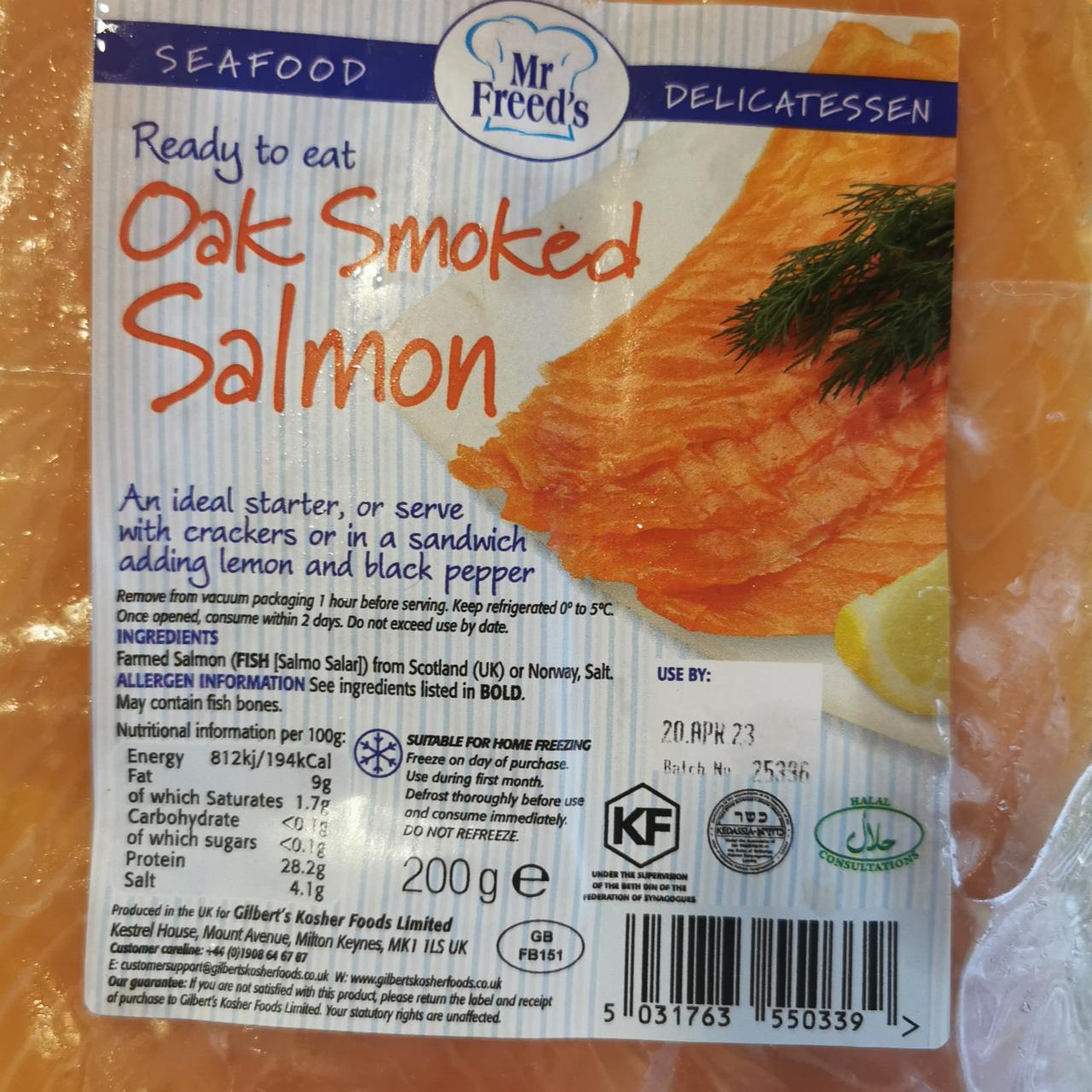 Фото - Лосось копченый Oak Smoked Salmon Mr Freed's