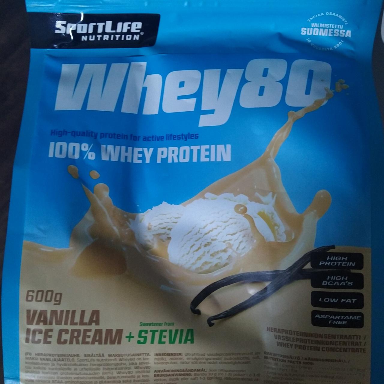 Фото - сывороточный протиен со вкусом ванильного мороженого Whey80 Sport Life